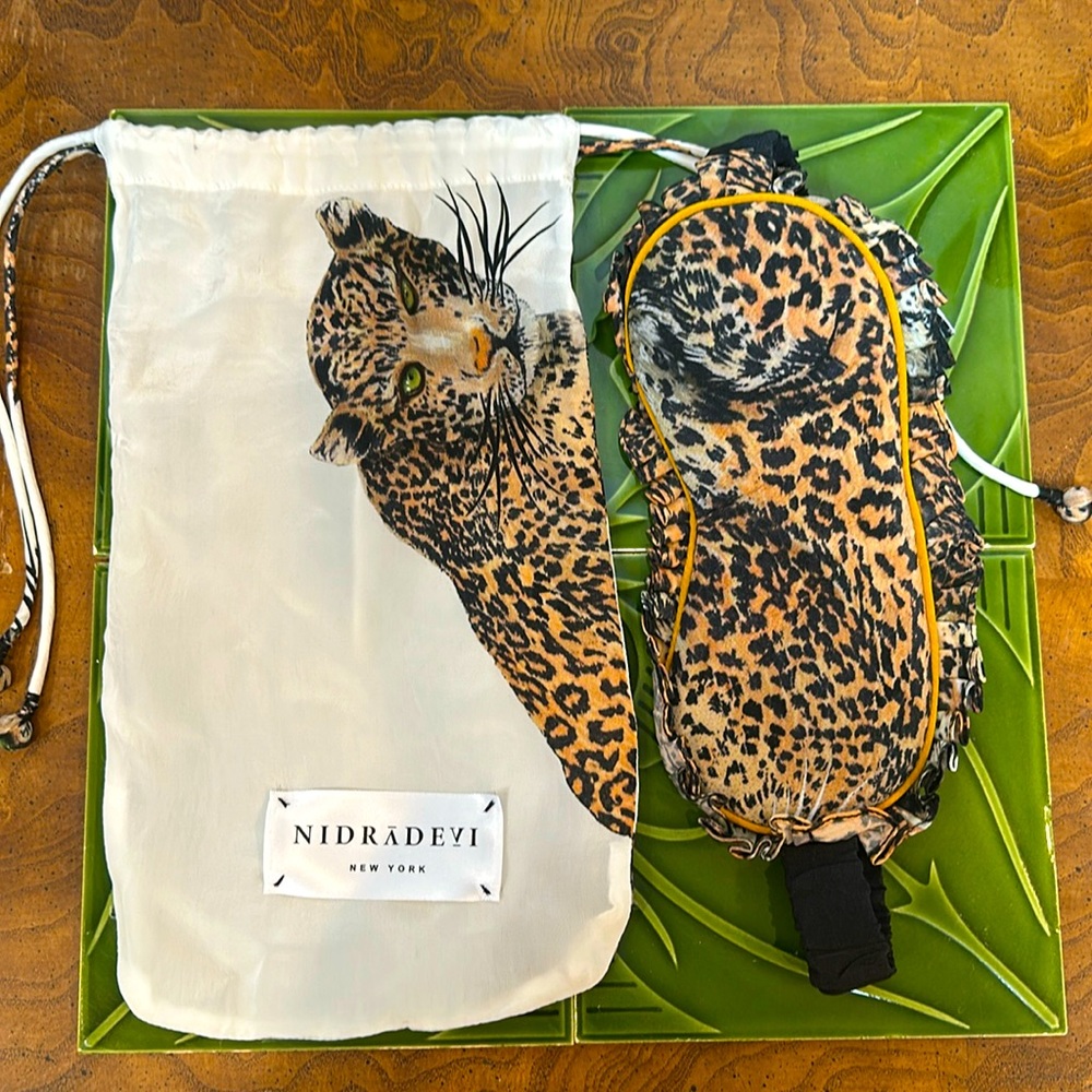 100% Silk Sleep Mask - Leopard Print
